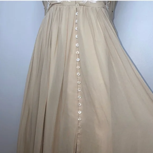 By Together Beaded Button Front Embroidered Floral Maxi Dress Size 16 NWT - Picture 4 of 10